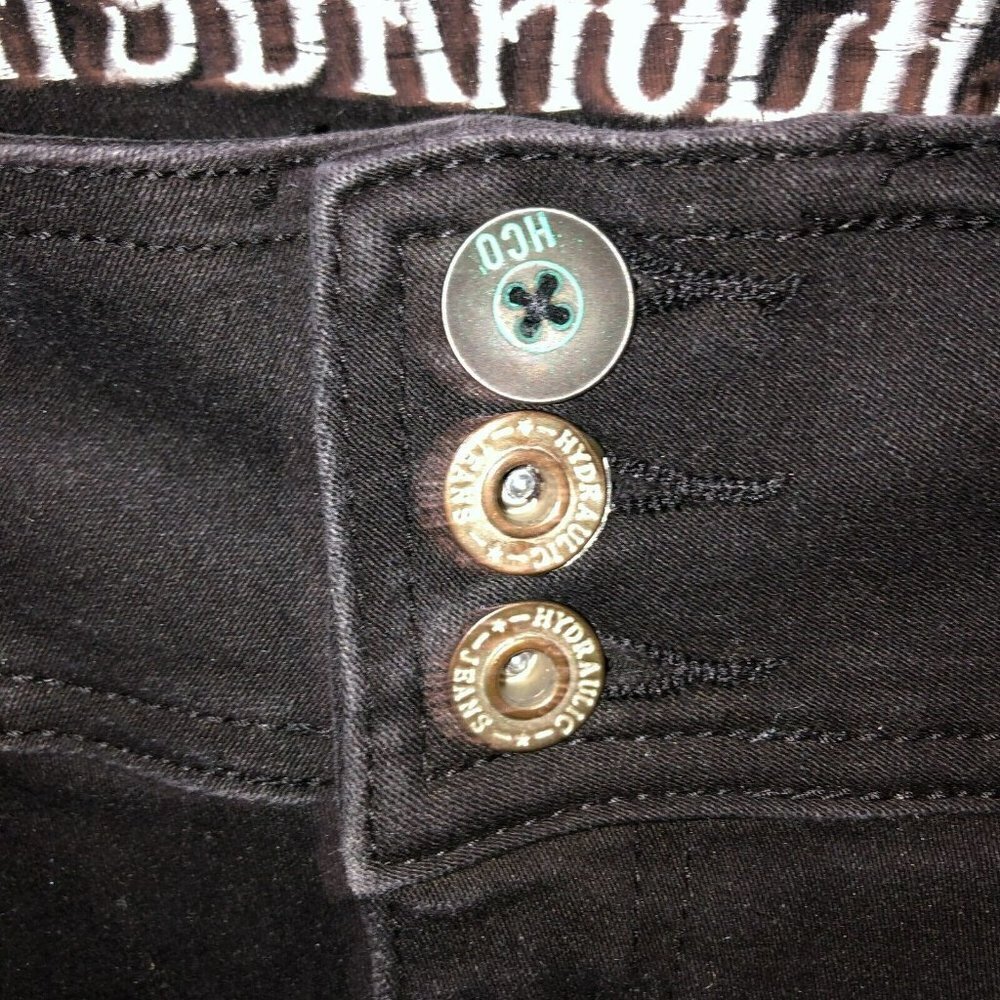 Hydraulic Womens Size 8 Black Nolita Stretch 3 Buttons Curvy Ankle Skinny Jeans - Picture 6 of 11
